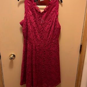 NWT dark pink lace dress